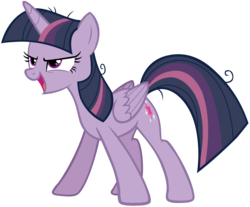 Size: 7043x5838 | Tagged: safe, artist:andoanimalia, mean twilight sparkle, twilight sparkle, alicorn, pony, g4, the mean 6, absurd resolution, clone, female, mare, open mouth, simple background, solo, stance, transparent background, twilight sparkle (alicorn), vector