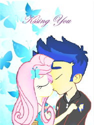 Size: 470x626 | Tagged: safe, artist:ilovegreendeathsalot, edit, flash sentry, fluttershy, equestria girls, g4, female, flutterflash, kissing, male, shipping, straight