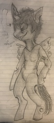 Size: 1765x4012 | Tagged: safe, changeling, fanart, holes, insect wings, lined paper, redesign, traditional art