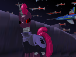 Size: 970x727 | Tagged: safe, artist:gale-kun, tempest shadow, pony, robot, robot pony, g4, 3d, crossover, egg carrier, male, mmd, roboticization, sonic the hedgehog, sonic the hedgehog (series)