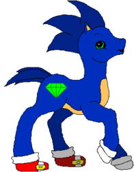 Size: 297x379 | Tagged: safe, artist:4-chap, artist:stagenamenightmare, earth pony, pony, g2, base used, clothes, male, ponified, rule 85, shoes, simple background, solo, sonic the hedgehog, sonic the hedgehog (series), transparent background, why