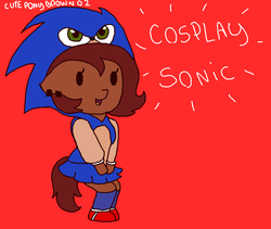 Size: 1064x900 | Tagged: safe, artist:cutieponybrown02, oc, anthro, arm hooves, clothes, cosplay, costume, crossover, male, sonic the hedgehog, sonic the hedgehog (series)