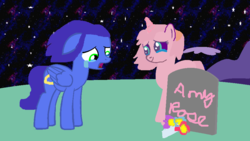 Size: 954x538 | Tagged: safe, artist:katierose45, artist:zuipatzuteam, pony, amy rose, base used, gravestone, implied death, male, ponified, sonic the hedgehog, sonic the hedgehog (series), story included