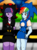 Size: 1132x1532 | Tagged: safe, artist:soul-yagami64, rainbow dash, twilight sparkle, equestria girls, g4, clothes, cosplay, costume, crossover, male, shadow the hedgehog, sonic the hedgehog, sonic the hedgehog (series)