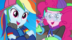 Size: 1921x1080 | Tagged: safe, edit, editor:sonic ranger, pinkie pie, rainbow dash, dance magic, eqg summertime shorts, equestria girls, equestria girls specials, g4, get the show on the road, clothes, mc pinkie, rapper dash, rapper pie, shutter shades, sunglasses