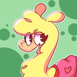 Size: 800x800 | Tagged: safe, artist:wooperhelix, paprika (tfh), alpaca, them's fightin' herds, community related, cute, female, open mouth, simple background, solo