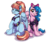 Size: 1920x1600 | Tagged: safe, artist:lupiarts, firefly, windy whistles, pegasus, pony, g1, g4, 80's fashion, 80's-ish, bow, clothes, cute, digital art, duo, ear piercing, earring, female, flyabetes, g1 to g4, g1betes, generation leap, hair bow, jewelry, mare, one eye closed, piercing, rainbow mom, simple background, sisters, sitting, transparent background, windybetes, wink