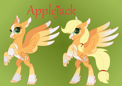 Size: 1280x899 | Tagged: safe, artist:superrosey16, applejack, classical hippogriff, hippogriff, g4, bald, base used, female, hippogriffied, solo, species swap