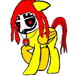 Size: 3000x3000 | Tagged: safe, oc, oc:zoltaro, pegasus, pony, 1000 hours in ms paint, creepypasta, dreadlocks, dreads, high res, juggalo, killah funhouse records, looking at you, ms paint, psyko d, red, yellow, zalgo