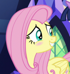 Size: 581x611 | Tagged: safe, screencap, fluttershy, pony, flutter brutter, g4, blushing, cropped, cute, shyabetes, smiling