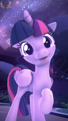 Size: 1080x1920 | Tagged: safe, artist:loveslove, twilight sparkle, alicorn, pony, g4, 3d, :p, cute, female, looking at you, raised hoof, silly, solo, source filmmaker, tongue out, twiabetes, twilight sparkle (alicorn)