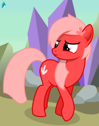 Size: 1600x2038 | Tagged: safe, artist:arifproject, oc, oc only, oc:downvote, pony, derpibooru, g4, crystal, derpibooru ponified, looking back, meta, ponified, solo, vector