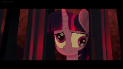 Size: 1280x720 | Tagged: safe, edit, edited screencap, screencap, twilight sparkle, alicorn, pony, g4, my little pony: the movie, 1000 years in photoshop, cage, derp, female, mare, solo, twilight sparkle (alicorn)