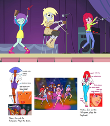 Size: 1280x1460 | Tagged: safe, edit, screencap, blueberry pie, derpy hooves, raspberry fluff, equestria girls, g4, my little pony equestria girls: rainbow rocks, background human, jem and the holograms, slowpoke, the muffins