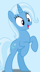 Size: 1080x1920 | Tagged: safe, edit, trixie, pony, unicorn, g4, cute, diatrixes, female, mare, rearing, simple background, solo