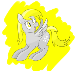 Size: 1219x1133 | Tagged: safe, artist:notadeliciouspotato, derpy hooves, pegasus, pony, g4, cute, female, mare, open mouth, simple background, smiling, solo