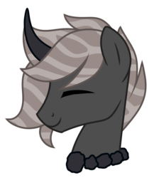 Size: 800x922 | Tagged: safe, artist:crystal-tranquility, oc, oc only, oc:coal, original species, pond pony, bust, eyes closed, male, portrait, simple background, solo, transparent background