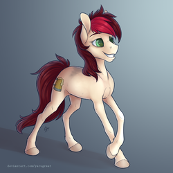 Size: 2500x2500 | Tagged: safe, artist:yarugreat, oc, oc only, oc:appleale, earth pony, pony, crossed hooves, female, high res, mare, smiling, two toned mane, unshorn fetlocks