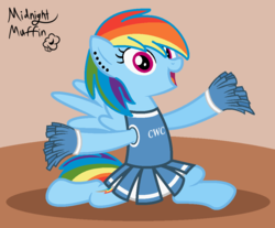 Size: 1042x862 | Tagged: safe, artist:midnightmuffinda, rainbow dash, pony, g4, cheerleader, drawing