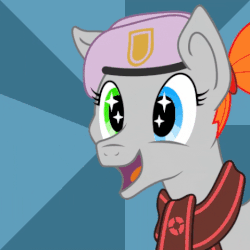 Size: 480x480 | Tagged: safe, artist:novafusion, editor:pinkamenace, oc, oc only, oc:golden lotus, pony, animated, bill's hat, clothes, cute, eye shimmer, hat, scarf, smiling, team fortress 2