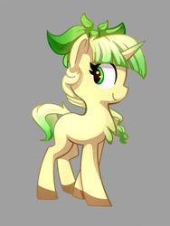 Size: 226x301 | Tagged: source needed, useless source url, safe, artist:lilfunkman, oc, oc only, oc:ducky ink, pony, unicorn, chest fluff, cute, female, gray background, mare, simple background, solo