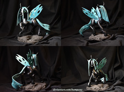 Size: 10828x8000 | Tagged: safe, artist:hampony, queen chrysalis, changeling, g4, absurd resolution, female, figurine, irl, photo