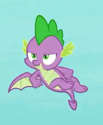 Size: 267x323 | Tagged: safe, screencap, spike, dragon, g4, molt down, claws, cropped, male, smiling, tail, winged spike, wings
