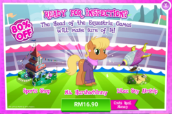 Size: 1039x689 | Tagged: safe, gameloft, ms. harshwhinny, pony, g4, advertisement, costs real money, introduction card, sale