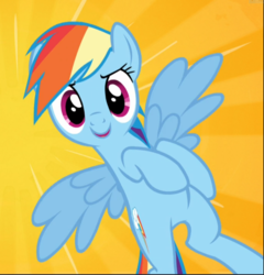 Size: 900x939 | Tagged: safe, screencap, rainbow dash, pegasus, pony, g4, what about discord?, cropped, female, flying, looking at you, mare, open mouth, smiling, solo, spread wings, wings