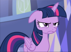 Size: 1269x941 | Tagged: safe, screencap, twilight sparkle, alicorn, pony, g4, what about discord?, annoyed, cropped, female, floppy ears, folded wings, frown, mare, narrowed eyes, solo, twilight sparkle (alicorn), twilight sparkle is not amused, unamused, wings