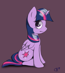 Size: 2420x2721 | Tagged: safe, artist:luxsimx, twilight sparkle, alicorn, pony, g4, female, high res, side view, sitting, solo, twilight sparkle (alicorn)
