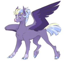 Size: 2736x2362 | Tagged: safe, artist:vindhov, oc, oc only, hippogriff, hybrid, blaze (coat marking), coat markings, colored hooves, commission, crack ship offspring, dewclaw, facial markings, feathered fetlocks, hair bun, high res, interspecies offspring, offspring, parent:silverstream, parent:star tracker, realistic horse legs, simple background, socks (coat markings), solo, spread wings, transparent background, wings
