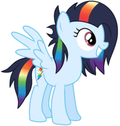 Size: 1024x1079 | Tagged: safe, artist:cindystarlight, oc, oc only, oc:light flash, pegasus, pony, female, mare, offspring, parent:rainbow dash, parent:soarin', parents:soarindash, simple background, solo, transparent background