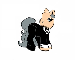 Size: 1843x1476 | Tagged: safe, artist:gumboinafedora, earth pony, pony, g3, alfred pennyworth, batman the animated series, clothes, male, ponified, simple background, solo, stallion, tail, white background