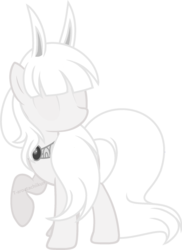 Size: 800x1097 | Tagged: safe, artist:t-aroutachiikun, oc, oc only, oc:alabaster lotus, pony, no eyes, raised hoof, simple background, solo, transparent background
