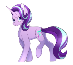 Size: 1280x1129 | Tagged: safe, artist:lattefox3, starlight glimmer, pony, unicorn, g4, female, frown, horn, long horn, looking at you, mare, simple background, solo, transparent background