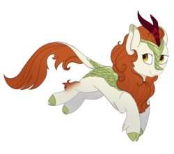 Size: 1280x1129 | Tagged: safe, artist:lattefox3, autumn blaze, kirin, pony, g4, sounds of silence, cloven hooves, female, jumping, leonine tail, simple background, smiling, solo, transparent background