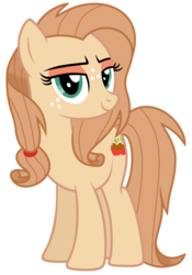 Size: 1024x1465 | Tagged: safe, artist:cindystarlight, oc, oc only, oc:applemele, earth pony, pony, female, magical lesbian spawn, mare, offspring, parent:applejack, parent:rarity, parents:rarijack, simple background, solo, transparent background