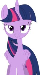 Size: 5021x9372 | Tagged: safe, artist:michaelsety, twilight sparkle, alicorn, pony, fame and misfortune, g4, female, lidded eyes, looking at you, mare, sexy, simple background, smiling, solo, transparent background, twilight sparkle (alicorn), wings