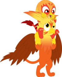 Size: 2874x3579 | Tagged: safe, artist:porygon2z, oc, oc:blaze, oc:heatwave, griffon, high res