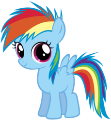 Size: 3263x3563 | Tagged: safe, artist:atomicgreymon, rainbow dash, pegasus, pony, g4, artifact, cute, dashabetes, female, filly, filly rainbow dash, high res, looking at you, simple background, smiling, solo, transparent background, vector, wings, younger