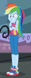 Size: 500x1252 | Tagged: safe, rainbow dash, equestria girls, g4, my little pony equestria girls: better together, street chic, animated, cold, converse, cropped, cute, dashabetes, female, freezing, gif, gritted teeth, shivering, shoes, sleeveless, sneakers, solo