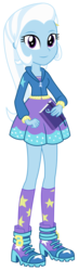 Size: 1500x5119 | Tagged: safe, artist:sketchmcreations, trixie, equestria girls, equestria girls series, forgotten friendship, g4, book, boots, clothes, commission, cute, female, high heel boots, high heels, hoodie, journal, kneesocks, shoes, simple background, skirt, smiling, socks, solo, transparent background, vector