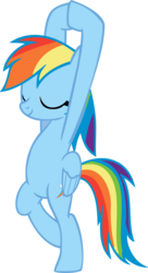 Size: 7500x13778 | Tagged: safe, artist:michaelsety, rainbow dash, pegasus, pony, g4, bipedal, female, mare, simple background, solo, standing up, transparent background, tree pose, vector