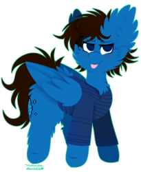 Size: 977x1194 | Tagged: safe, artist:vanillaswirl6, oc, oc only, oc:mcminetubemlp, pegasus, pony, clothes, male, simple background, solo, sweater, tongue out, transparent background