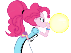Size: 2732x2048 | Tagged: safe, artist:octoshook, pinkie pie, equestria girls, g4, apron, balloon, blowing up balloons, clothes, cute, female, high res, server pinkie pie, smiling, solo, vector