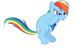 Size: 1018x698 | Tagged: safe, edit, edited screencap, screencap, rainbow dash, pony, g4, the return of harmony, animated, background removed, bipedal, female, gif, loop, punch, simple background, solo, transparent background, wingless