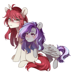 Size: 960x960 | Tagged: safe, artist:silvah-chan, oc, oc only, oc:sketchy howl, pegasus, pony, unicorn, female, grell sutcliff, mare, ponified, simple background, transparent background