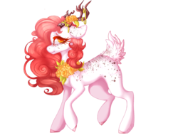 Size: 1800x1400 | Tagged: safe, artist:sodapopfairypony, oc, oc only, deer pony, original species, female, simple background, solo, transparent background