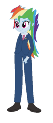 Size: 268x628 | Tagged: safe, artist:fjessemcsm, artist:selenaede, rainbow dash, human, equestria girls, g4, ace attorney, alternate hairstyle, barely eqg related, base used, capcom, clothes, crossover, necktie, phoenix wright, shoes, suit
